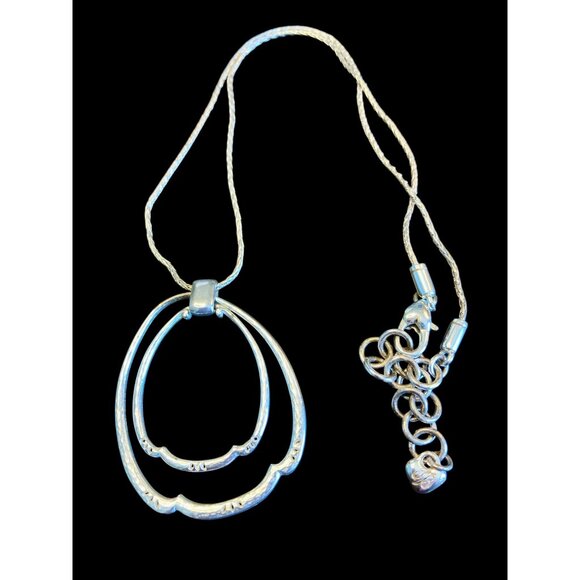 Brighton Silver Pendant Necklace With Adjustable Chain -192 - Picture 2 of 2